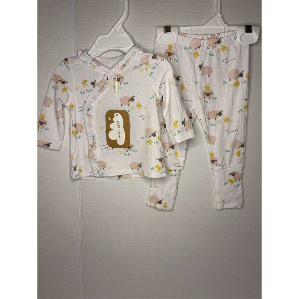 Angel Dear Just Hatched Chicks Lambs Unisex Take Me Home Set Bamboo NWT 0-3M
